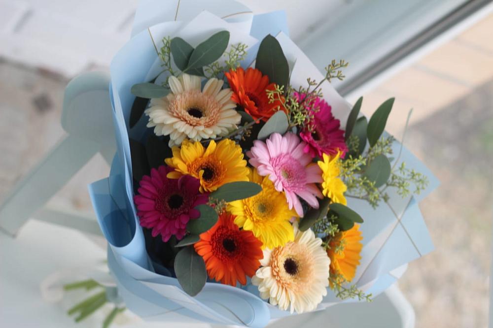 Букет цветов из: Герберы в Красный