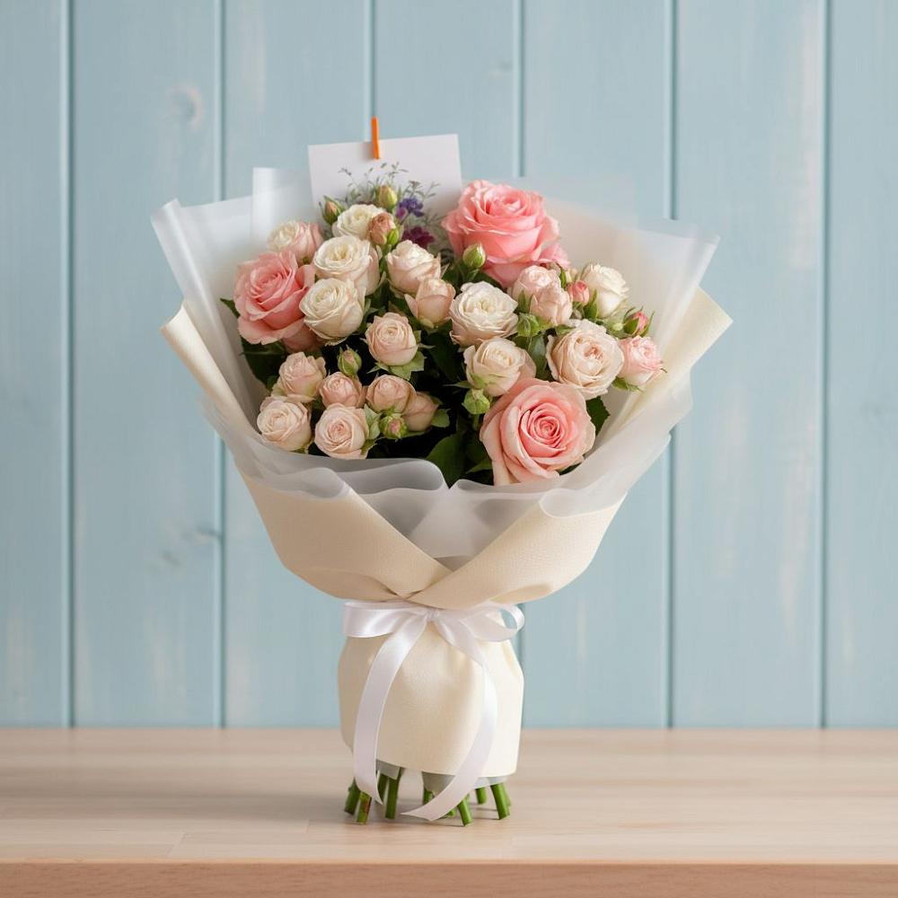 Букет цветов из: Розы в Красный