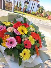 Букет цветов из:  Герберы #REPLACE_PRED# Красный