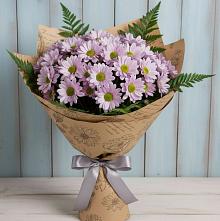 Букет цветов из:  Хризантемы в Красный