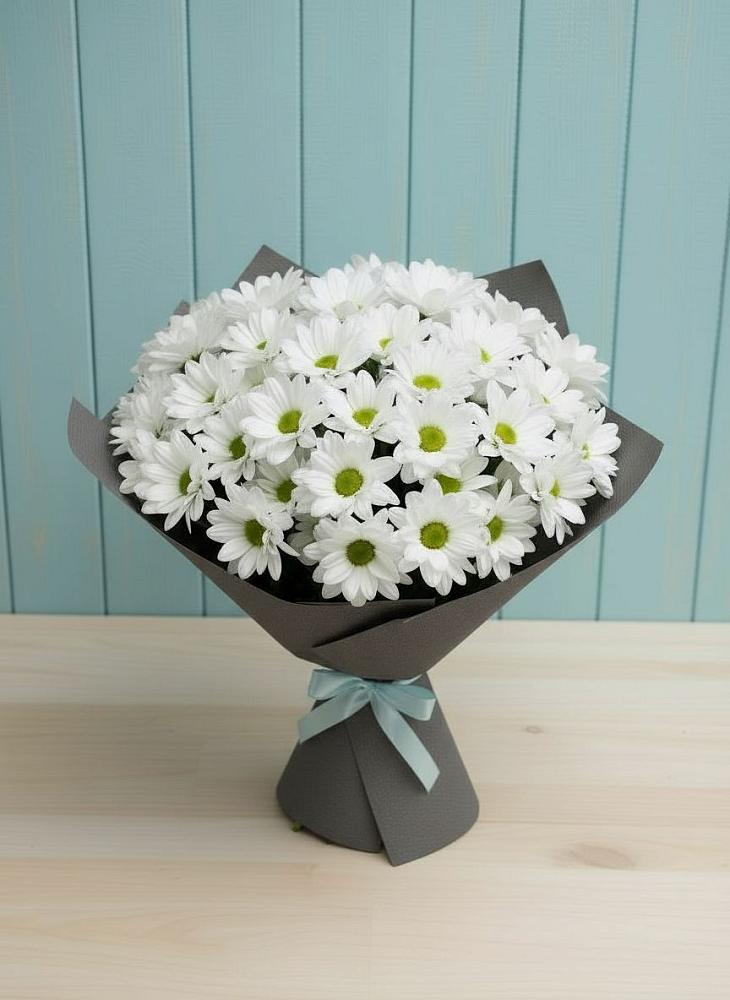 Букет цветов из: Хризантемы в Красный