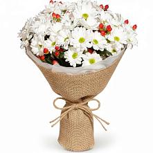 Букет цветов из:  Хризантемы #REPLACE_PRED# Красный